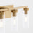 Quorum Kilbey 5Lt Vanity, Aged Brass/Clear/Fluted