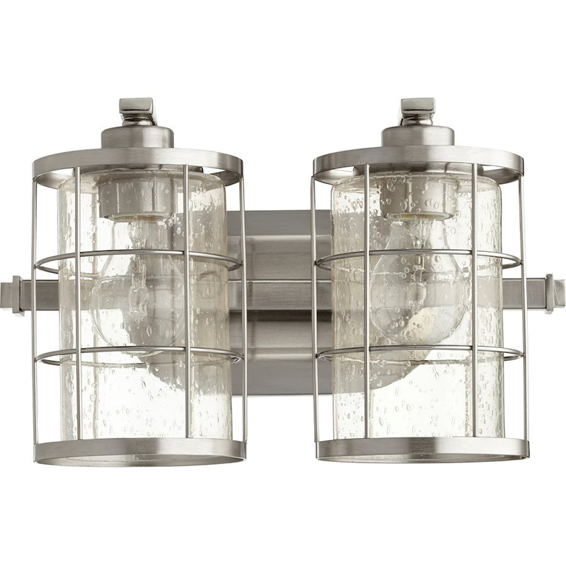 Quorum Ellis 2 Light 13.5' Vanity, Satin Nickel