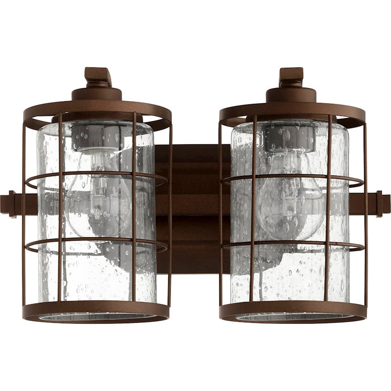 Quorum Ellis 2 Light 13.5' Vanity, Oiled Bronze