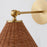 Quorum 1Lt Small Wicker Wall Mount, Aged Brass/Espresso