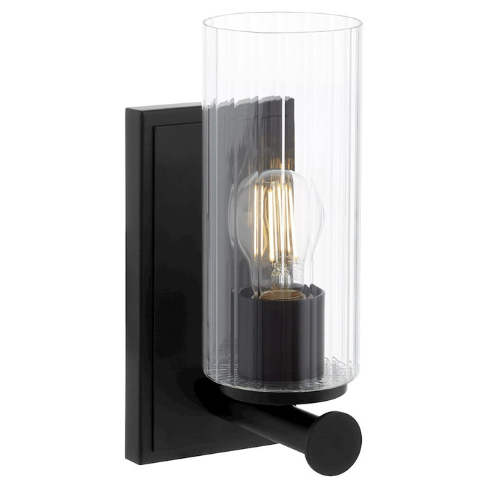 Quorum Juniper 1Lt Wall Mount, Matte Black/Clear/Fluted
