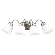 Quorum 4 Light Wall Mount, Satin Nickel