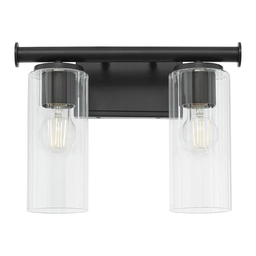 Quorum Juniper 2Lt Vanity, Matte Black/Clear/Fluted