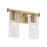 Quorum Juniper 2Lt Vanity, Aged Brass/Clear/Fluted