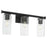 Quorum Juniper 3Lt Vanity, Matte Black/Clear/Fluted