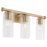 Quorum Juniper 3Lt Vanity, Aged Brass/Clear/Fluted