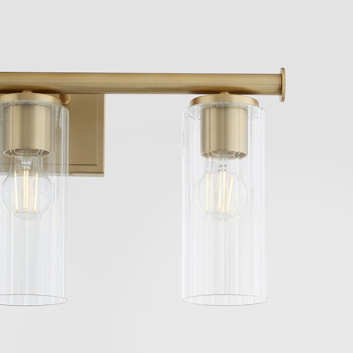 Quorum Juniper 3Lt Vanity, Aged Brass/Clear/Fluted