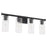 Quorum Juniper 4Lt Vanity, Matte Black/Clear/Fluted