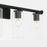 Quorum Juniper 4Lt Vanity, Matte Black/Clear/Fluted
