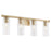 Quorum Juniper 4Lt Vanity, Aged Brass/Clear/Fluted