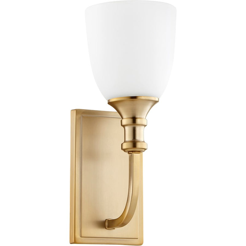 Quorum Richmond 1 Light 5.25' Wall Mount, Aged Brass