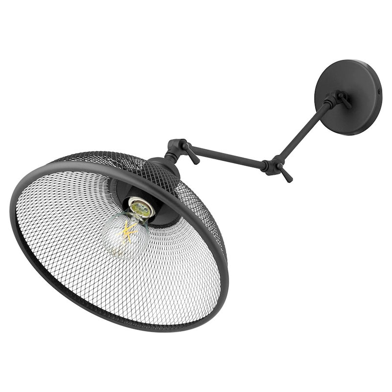 Quorum Omni 1 Light Large Industrial Wall Mount, Noir