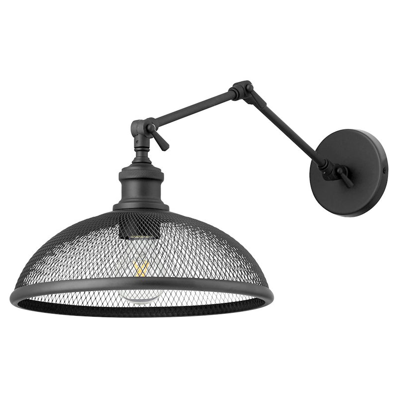 Quorum Omni 1 Light Large Industrial Wall Mount, Noir