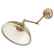 Quorum Omni 1 Light Large Industrial Wall Mount, Aged Brass