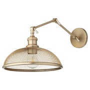 Quorum Omni 1 Light Large Industrial Wall Mount, Aged Brass