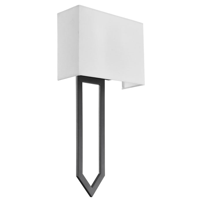 Quorum Bolivar 2 Light Sconce, Matte Black/White