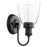 Quorum 1 Light Wall Mount, Matte Black/Clear Seeded
