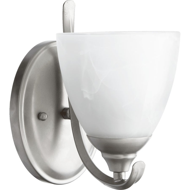 Quorum Powell 1 Light Wall Mount, Classic Nickel