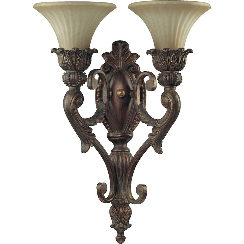 Quorum Madeleine 2 Light Wall Mount, Corsican Gold
