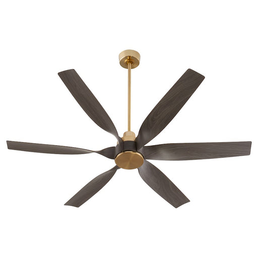 Quorum Kimbo 60" 6 Blade Patio Fan, Aged Brass
