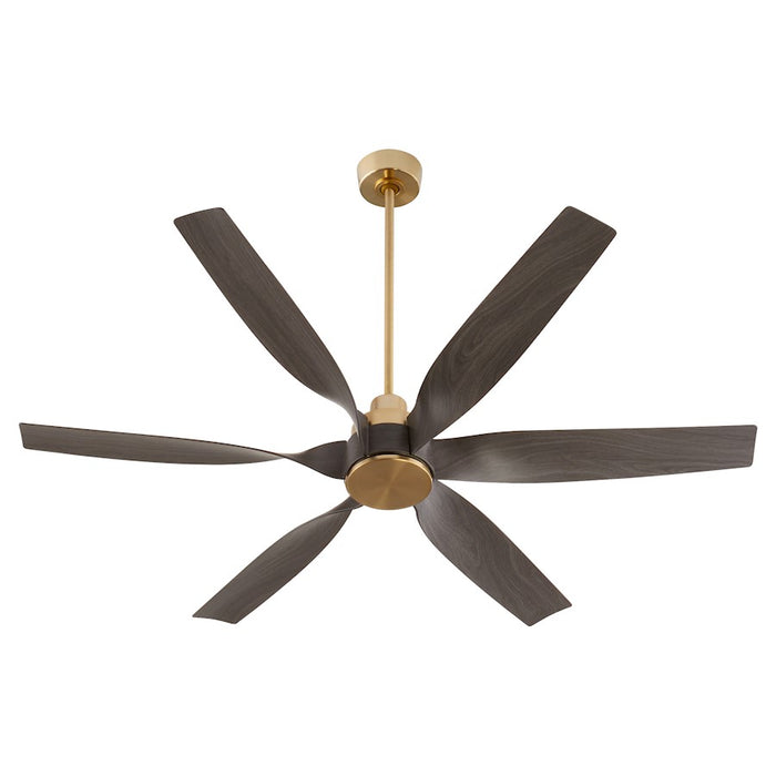 Quorum Kimbo 60" 6 Blade Patio Fan, Aged Brass