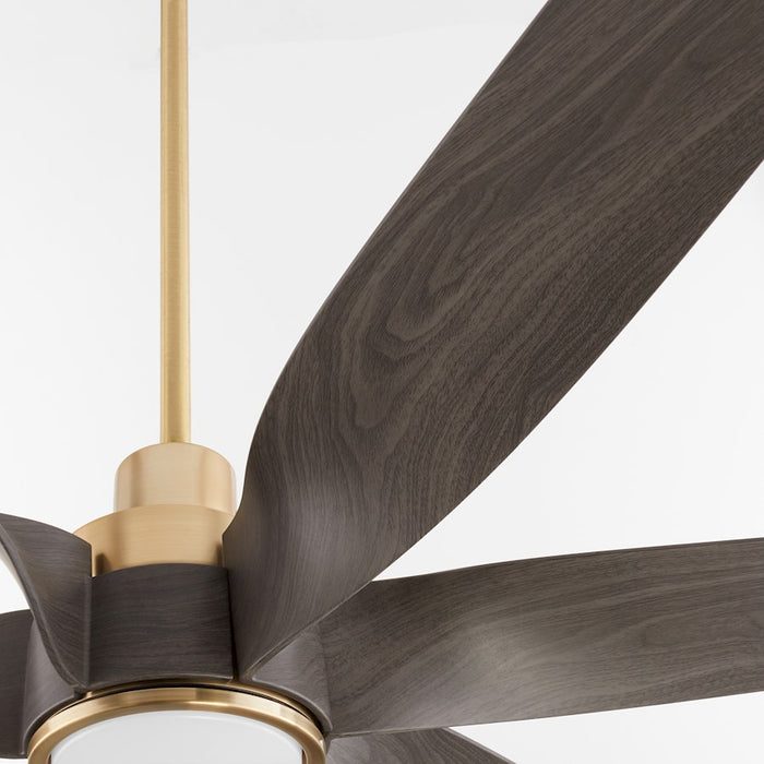 Quorum Kimbo 60" 6 Blade Patio Fan, Aged Brass