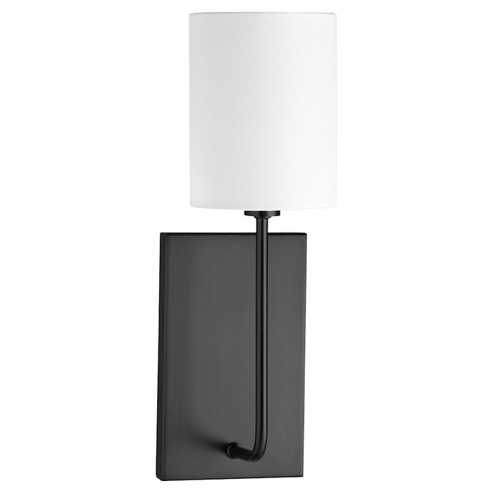 Quorum Harmony 1 Light Wall Mount, Matte Black/White