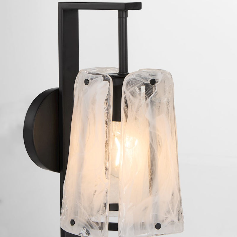 Quorum Prestige 1Lt Wall Mount, Matte Black/Clear/Alabaster
