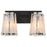 Quorum Prestige 2Lt Vanity, Matte Black/Clear/Alabaster