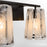 Quorum Prestige 2Lt Vanity, Matte Black/Clear/Alabaster