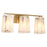 Quorum Prestige 3Lt Vanity, Aged Brass/Clear/Alabaster