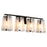 Quorum Prestige 4Lt Vanity, Matte Black/Clear/Alabaster
