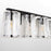 Quorum Prestige 4Lt Vanity, Matte Black/Clear/Alabaster