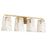 Quorum Prestige 4Lt Vanity, Aged Brass/Clear/Alabaster - 5575-4-80