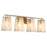 Quorum Prestige 4Lt Vanity, Aged Brass/Clear/Alabaster