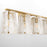 Quorum Prestige 4Lt Vanity, Aged Brass/Clear/Alabaster