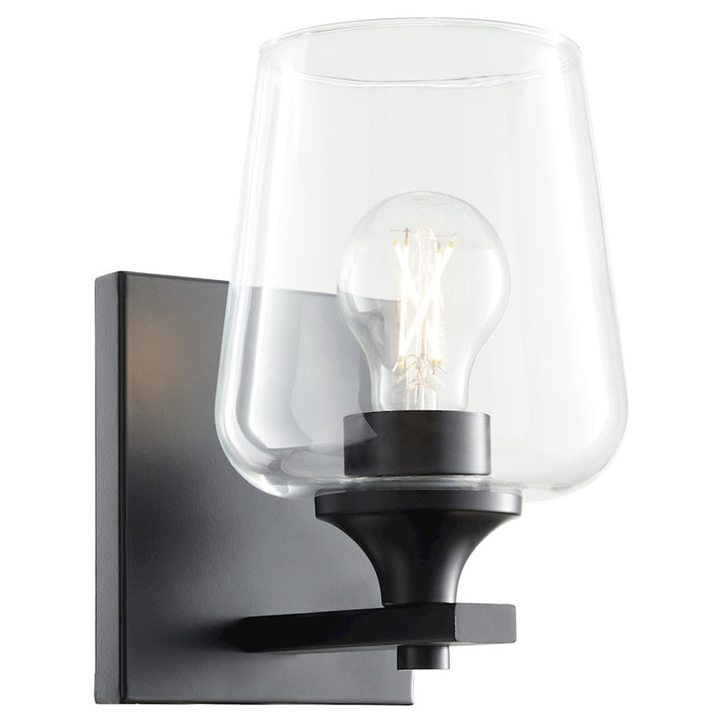 Quorum Veno 1Lt Wall Mount, Matte Black/Clear