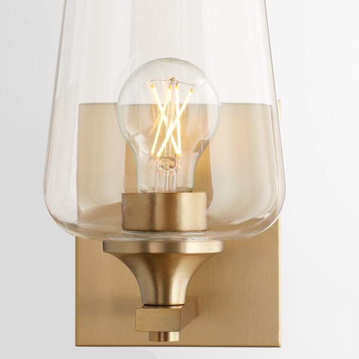 Quorum Veno 1Lt Wall Mount, Aged Brass/Clear