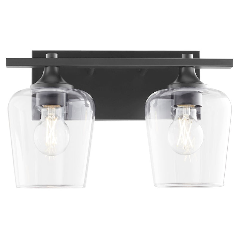Quorum Veno 2Lt Vanity, Matte Black/Clear