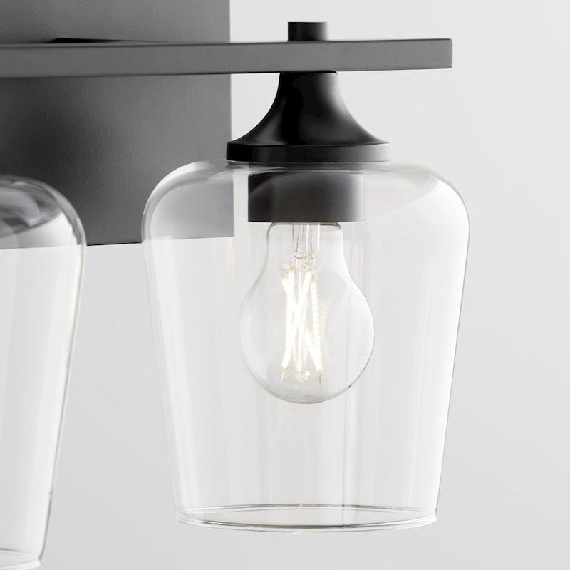 Quorum Veno 2Lt Vanity, Matte Black/Clear
