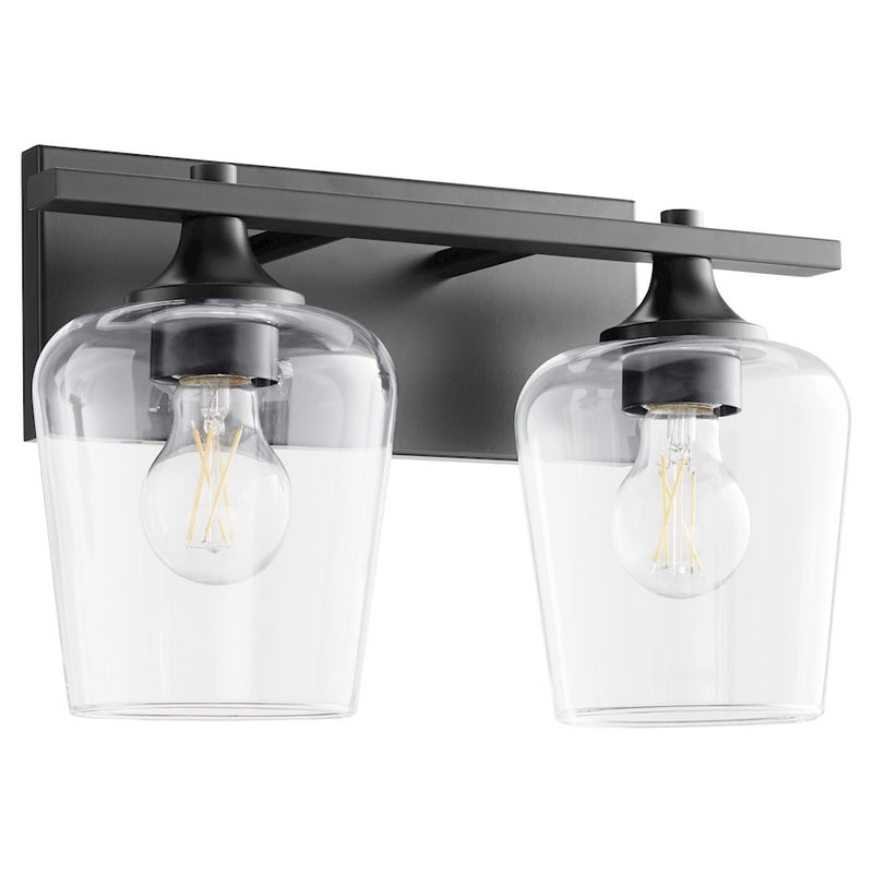 Quorum Veno 2Lt Vanity, Matte Black/Clear