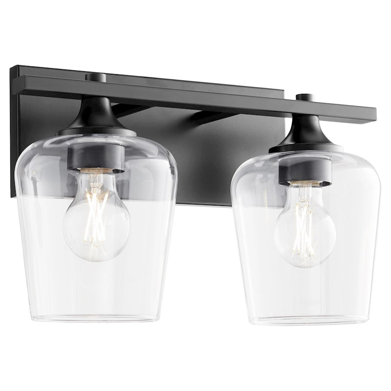 Quorum Veno 2Lt Vanity, Matte Black/Clear