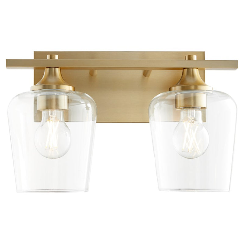 Quorum Veno 2Lt Vanity, Aged Brass/Clear