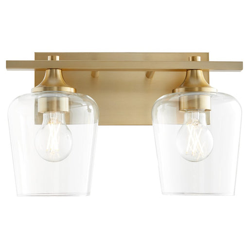 Quorum Veno 2Lt Vanity, Aged Brass/Clear