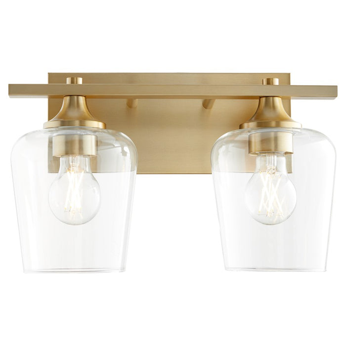Quorum Veno 2Lt Vanity, Aged Brass/Clear