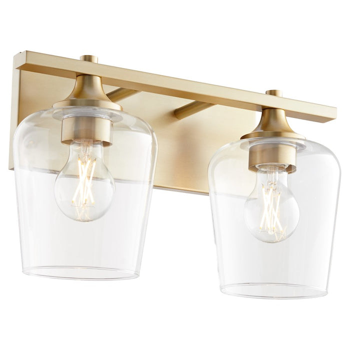 Quorum Veno 2Lt Vanity, Aged Brass/Clear