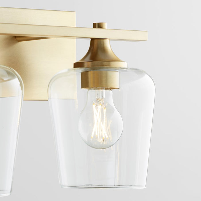 Quorum Veno 2Lt Vanity, Aged Brass/Clear