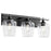 Quorum Veno 3Lt Vanity, Matte Black/Clear