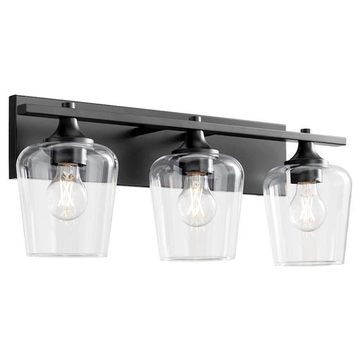 Quorum Veno 3Lt Vanity, Matte Black/Clear