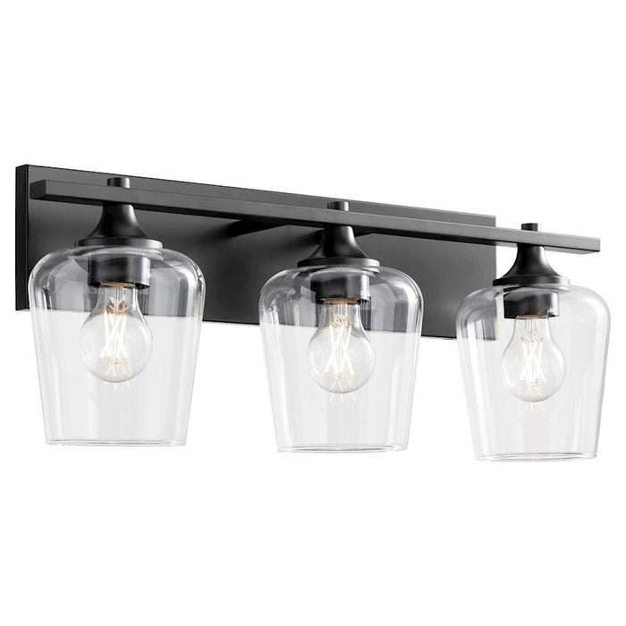 Quorum Veno 3Lt Vanity, Matte Black/Clear